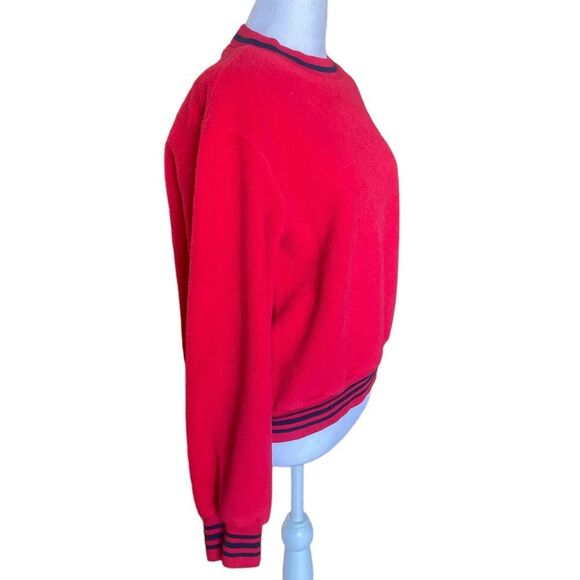 LL Bean Vintage Sherpa Crewneck Red Sweatshirt Womens Size Large - Picture 10 of 10